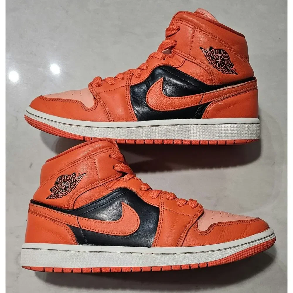 Air Jordan 1 Mid SE Rush Orange Black Women's Size 8 DM3381-600